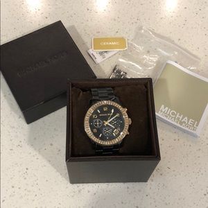 Michael Kors Black abc Gold Watch
